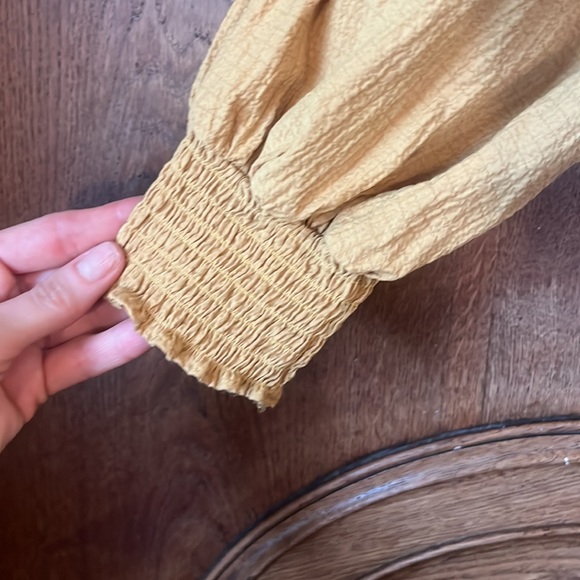 Calvin Klein V Neck Dress Midi Ochre Peasant Women's size 8 - Picture 5 of 12